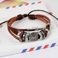 ROCKCOW Mens Vintage Leather Wrist Band Brown Rope Bracelet Bangle YY-PK001