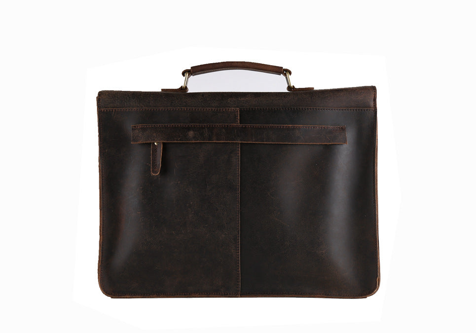 Vintage Brown Leather Briefcase, Men Messenger Bag, Laptop Bag 7035B-1