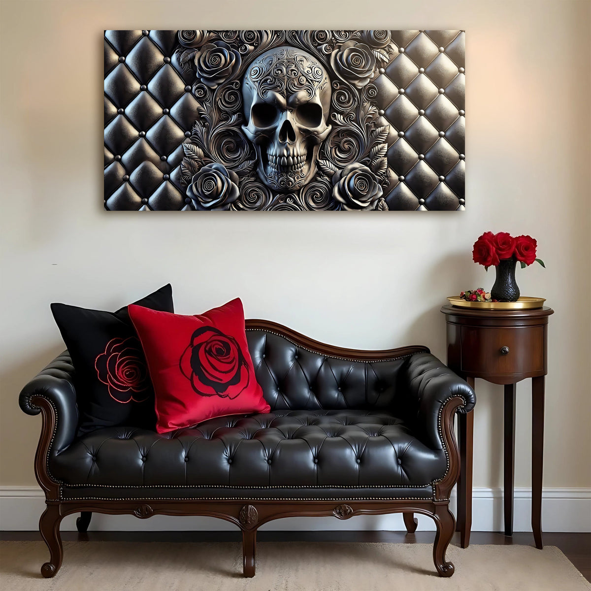 Rose And Skull Wall Art IV