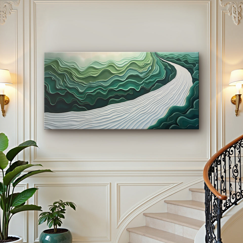 Green Rivers Abstract Wall Art III