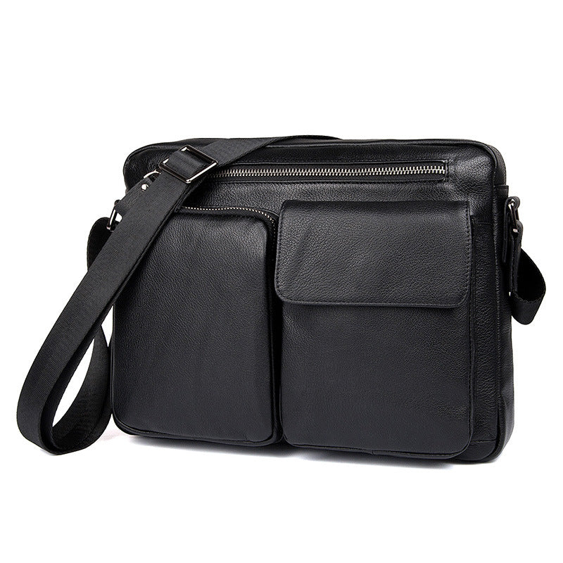 Top Grain Genuine Leather Mens Briefcase Business Messenger Bag New Fashion Crossbody Shoulder Bag 1044