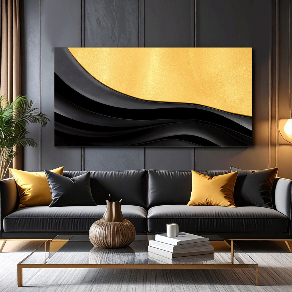 Black And Gold Minimalist Abstract VIII