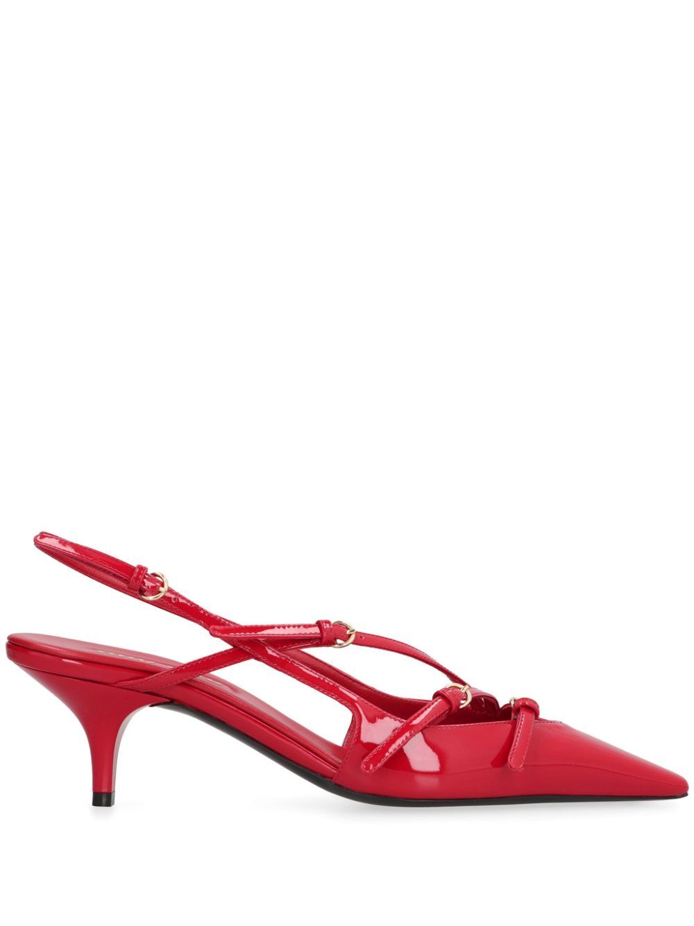 Miu Miu Women Patent Leather Slingbacks With Buckles