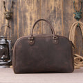 Vintage Brown Full Grain Leather Travel Duffle Bag for Men