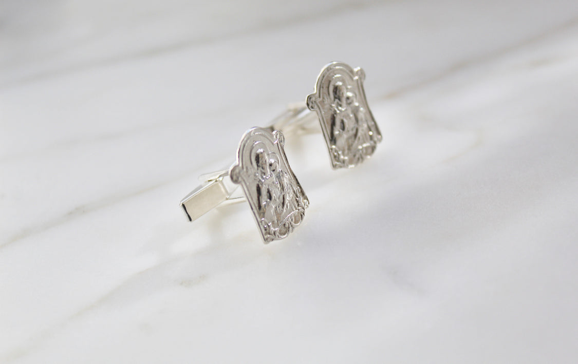 St. Joseph Cufflinks in 925 Sterling Silver *Made to Order*