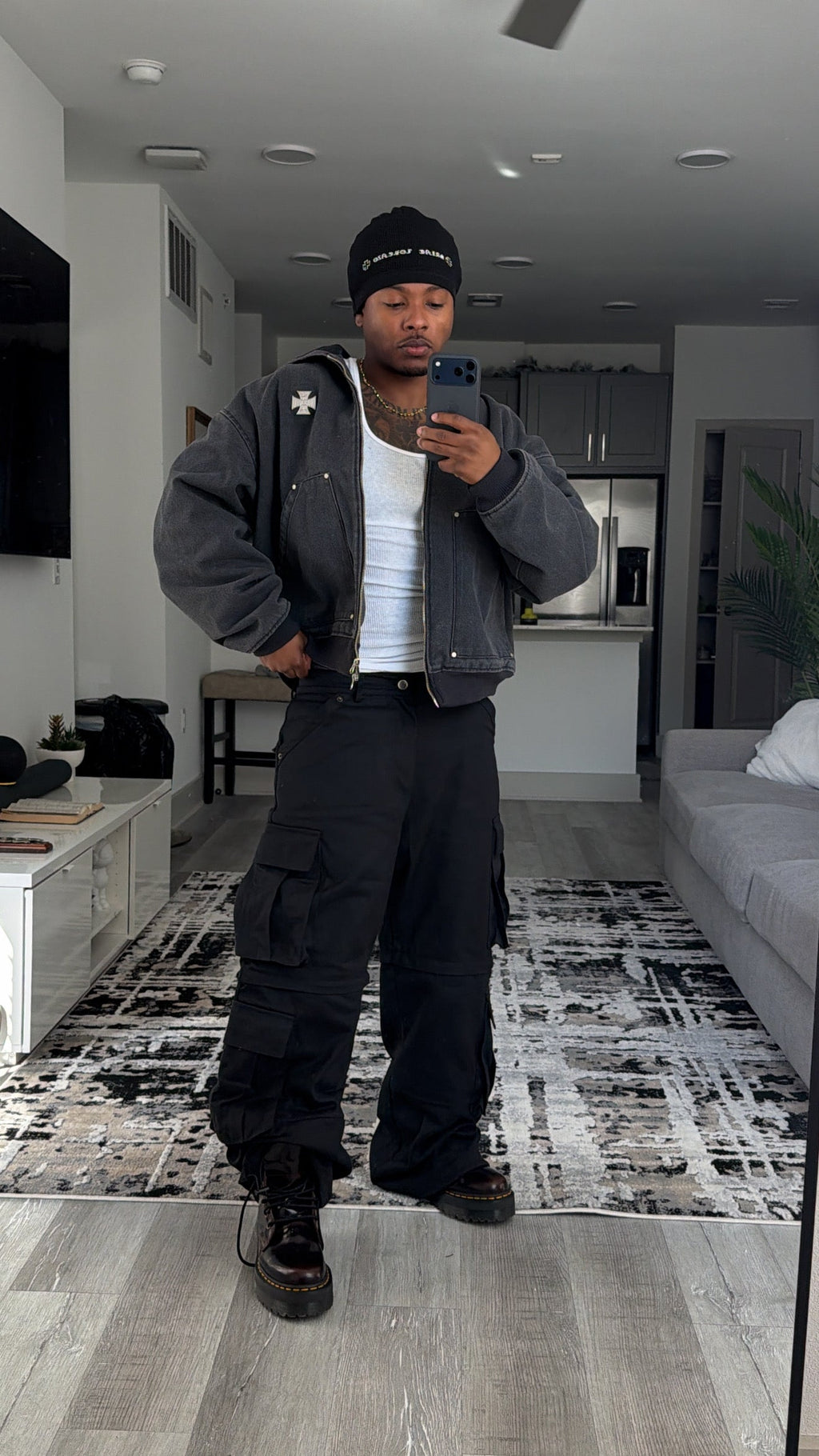 ‘INTO THE DARK’ CARGO PANTS