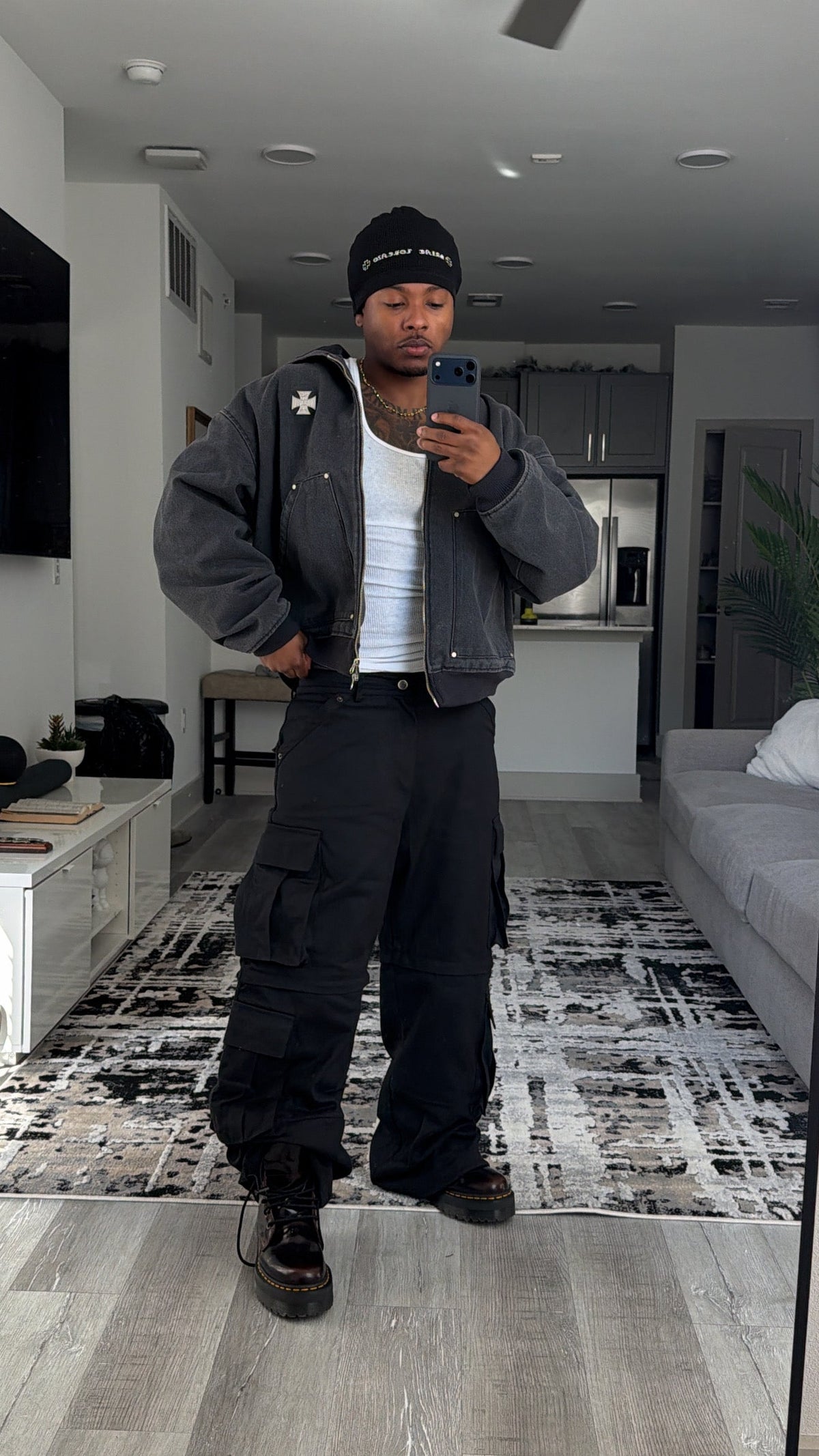 ‘INTO THE DARK’ CARGO PANTS