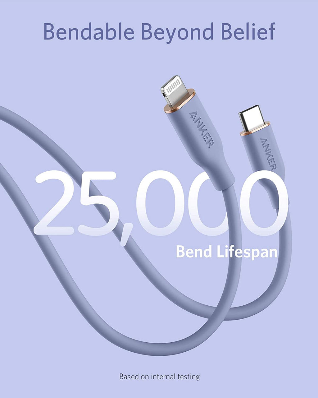 Anker <b>641</b> USB-C to Lightning Cable (Flow, 3 ft Silicone)