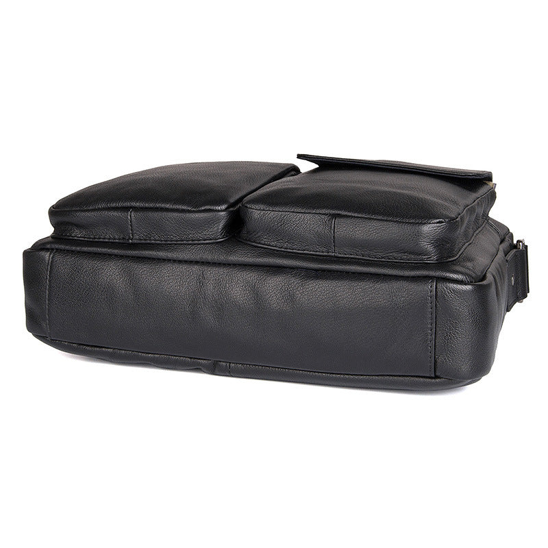 Top Grain Genuine Leather Mens Briefcase Business Messenger Bag New Fashion Crossbody Shoulder Bag 1044