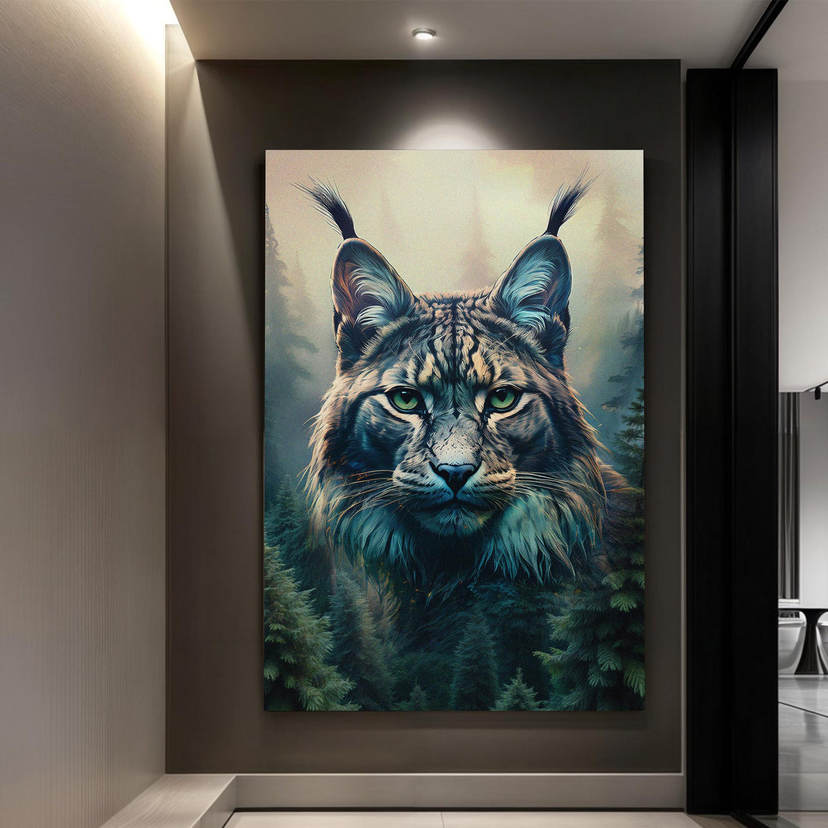 Lynx Double Exposure Wall Art