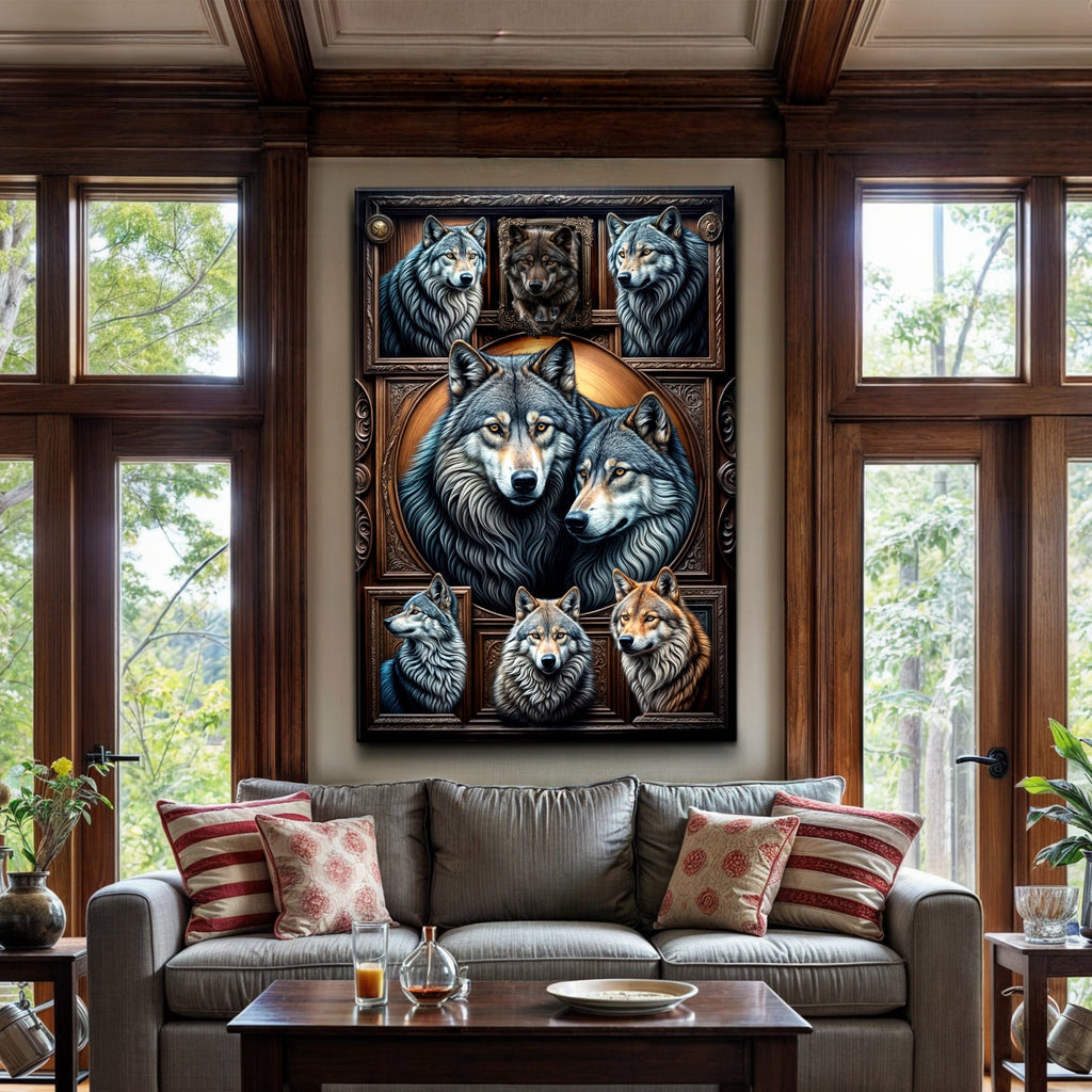 Wolf Collage Wall Art III