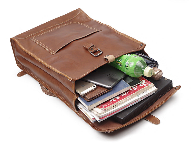 Flash Sale Vintage Brown Leather Backpack, Full Grain Leather Backpacks
