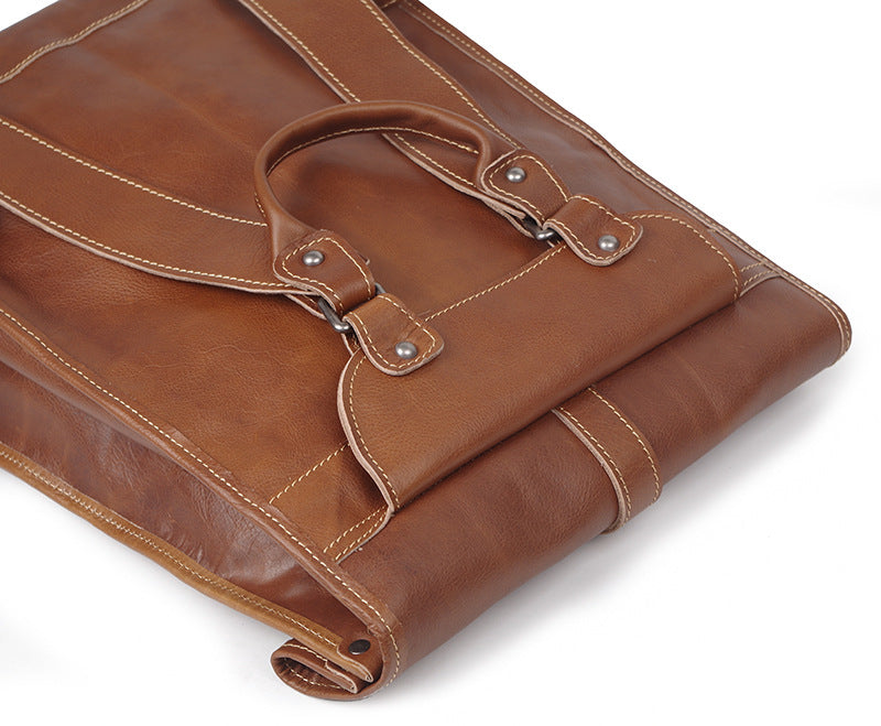 Flash Sale Vintage Brown Leather Backpack, Full Grain Leather Backpacks