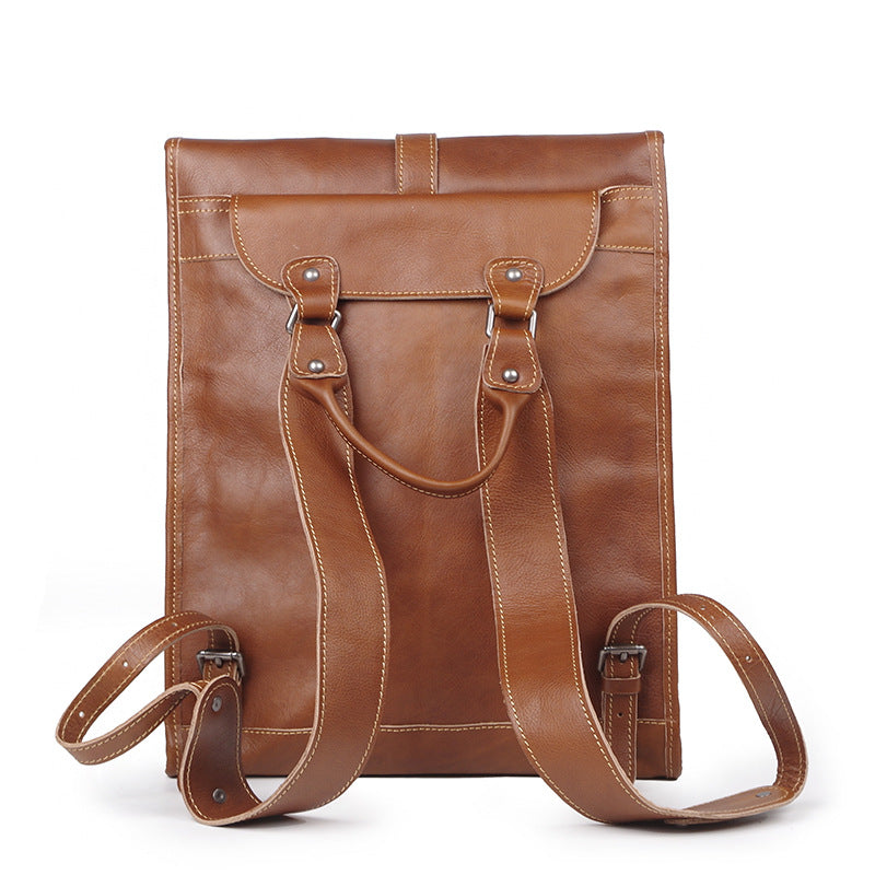 Flash Sale Vintage Brown Leather Backpack, Full Grain Leather Backpacks