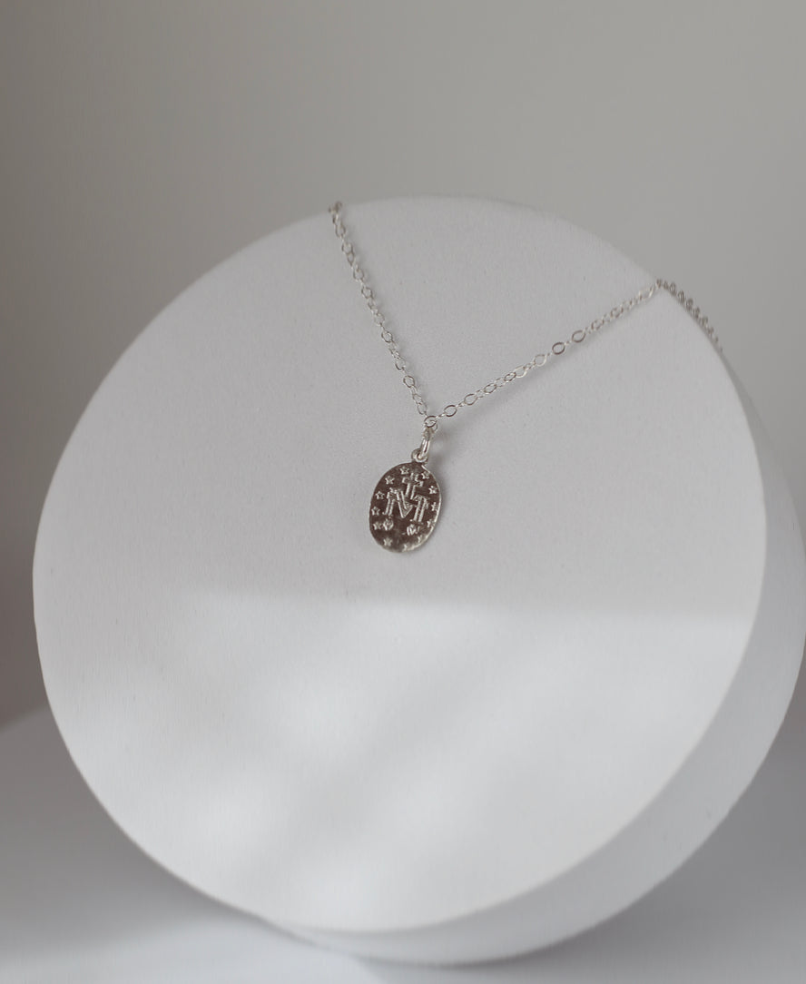 Dainty Miraculous Medal Necklace in Silver