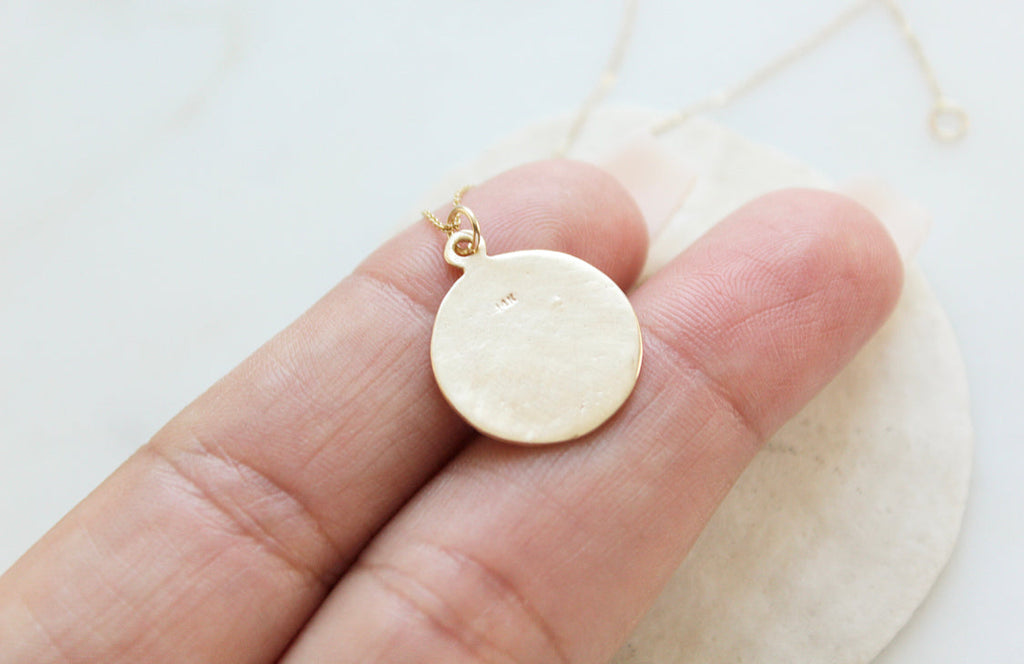 14k Gold Jesus & Mary Necklace