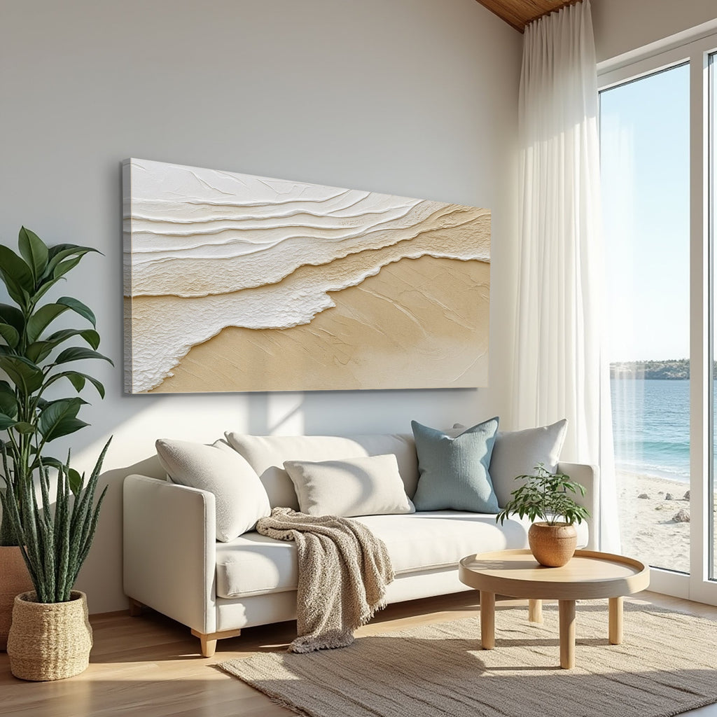 Neutral Ocean Waves Wall Art