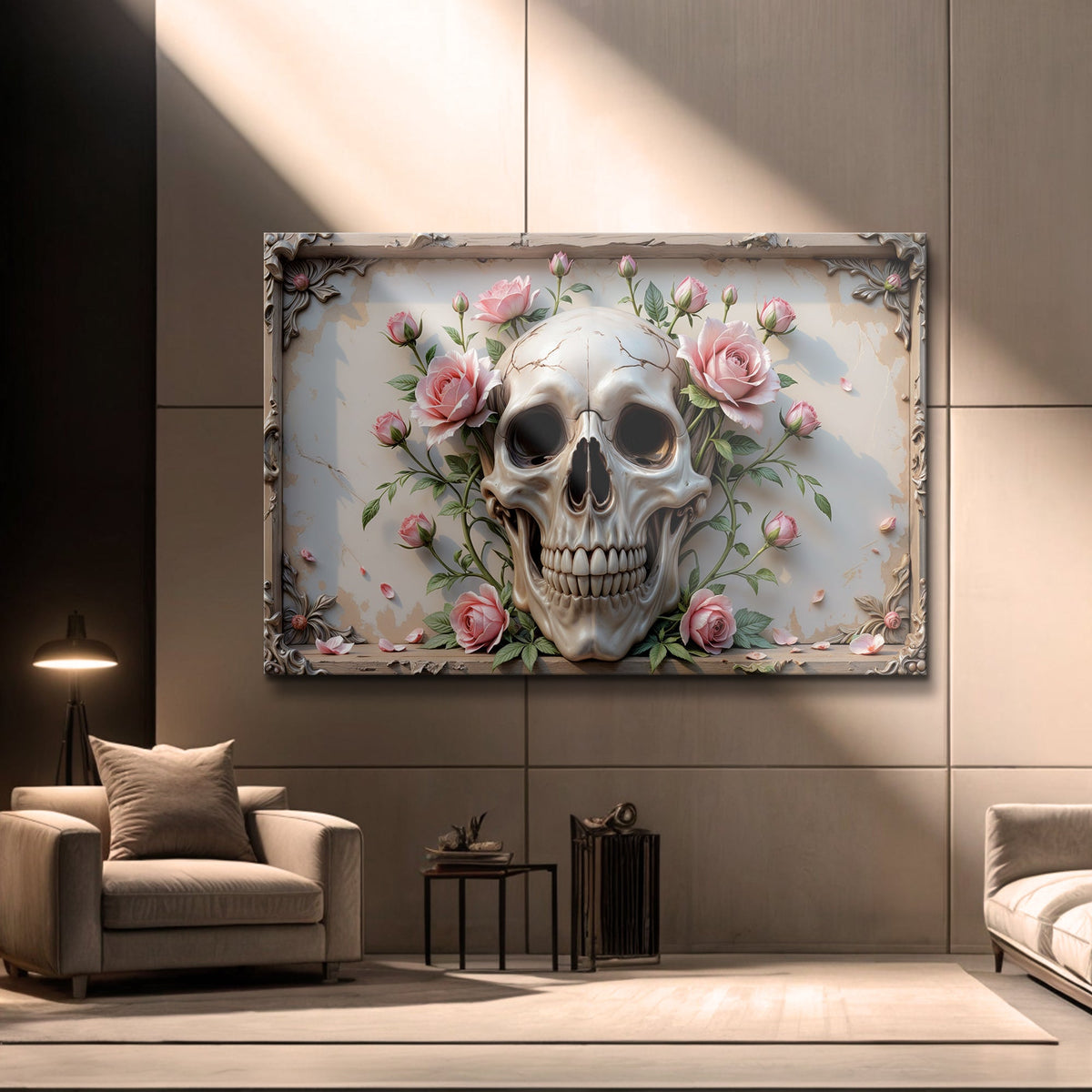 Rose And Skull Wall Art V