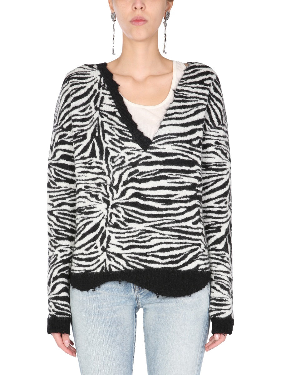 Saint Laurent Women V-Neck Sweater