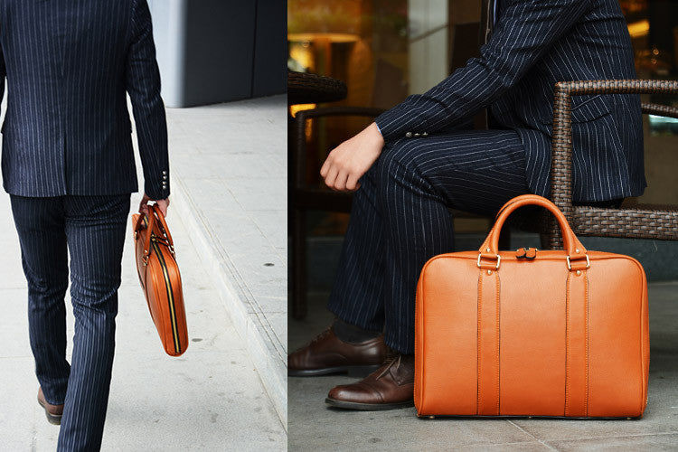 Handmade Tan Brown Leather Laptop Bag, Briefcase, Messenger Shoulder Bag D007
