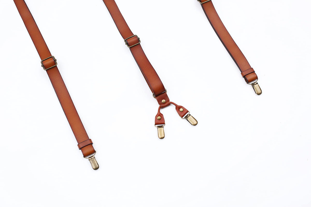 Leather Suspenders For Men Adjustable Design Genuine Leather Suspenders Groomsmen Gifts Mens Leather Suspenders