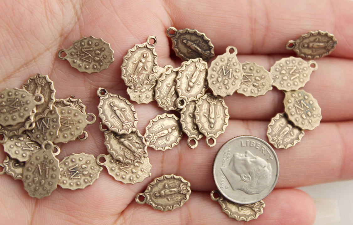 Miraculous Medal Necklace #7 in Bronze