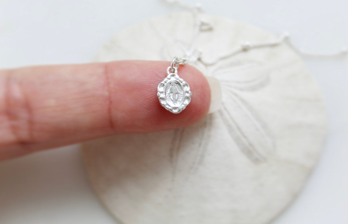Tiny Miraculous Medal Necklace in 925 Sterling Silver