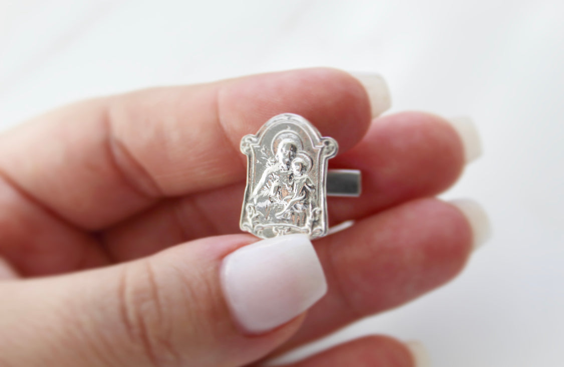 St. Joseph Cufflinks in 925 Sterling Silver *Made to Order*