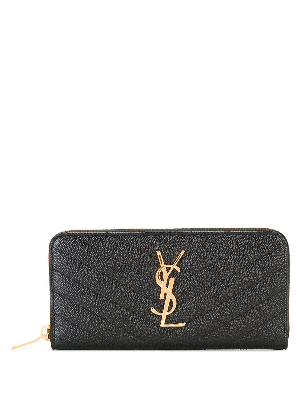 Saint Laurent Women Cassandre Matelassé Zip Around Wallet In Grain De Poudre Leather