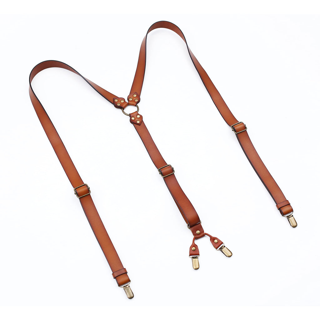 Leather Suspenders For Men Adjustable Design Genuine Leather Suspenders Groomsmen Gifts Mens Leather Suspenders
