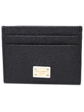 Dolce & Gabbana Black Leather Card Holder Women