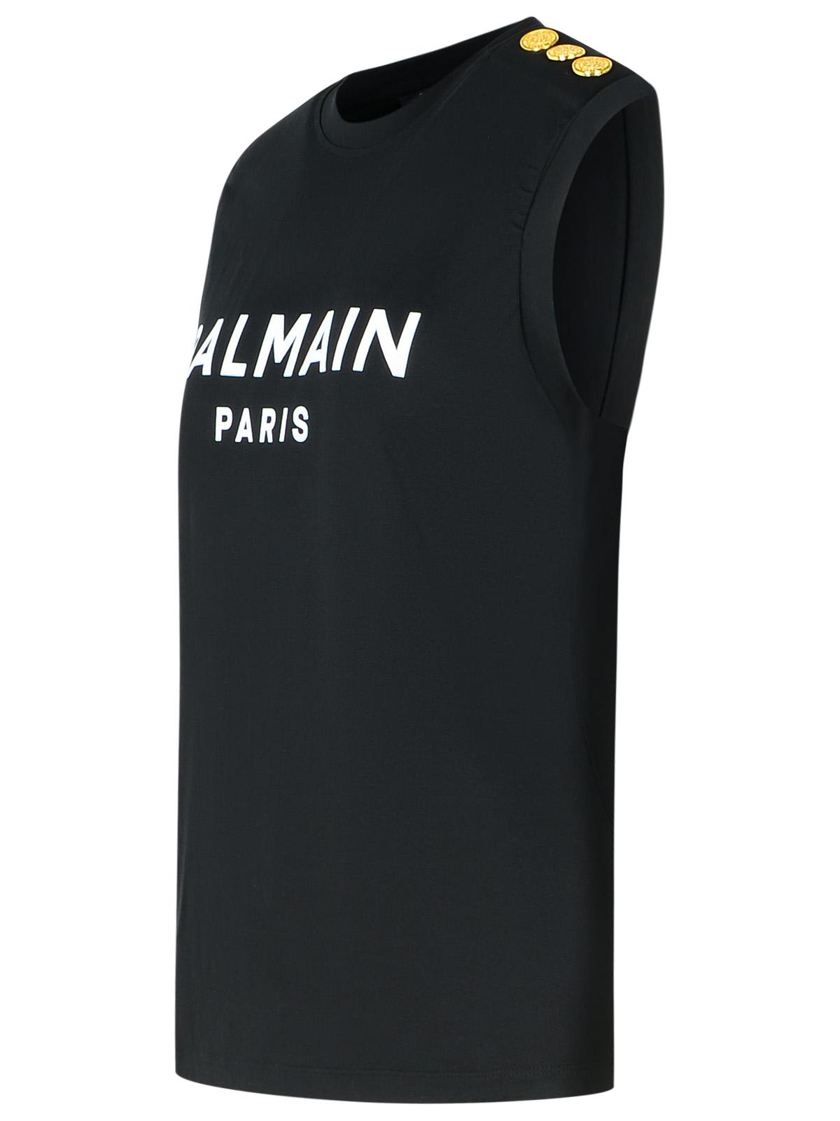 Balmain Black Cotton Tank Top Women