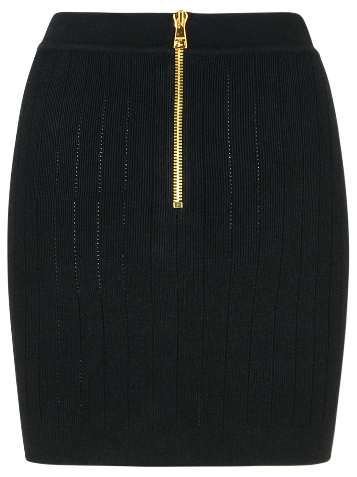 Balmain Black Viscose Blend Miniskirt Women