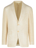Etro Blazer In Cream Linen Blend Men