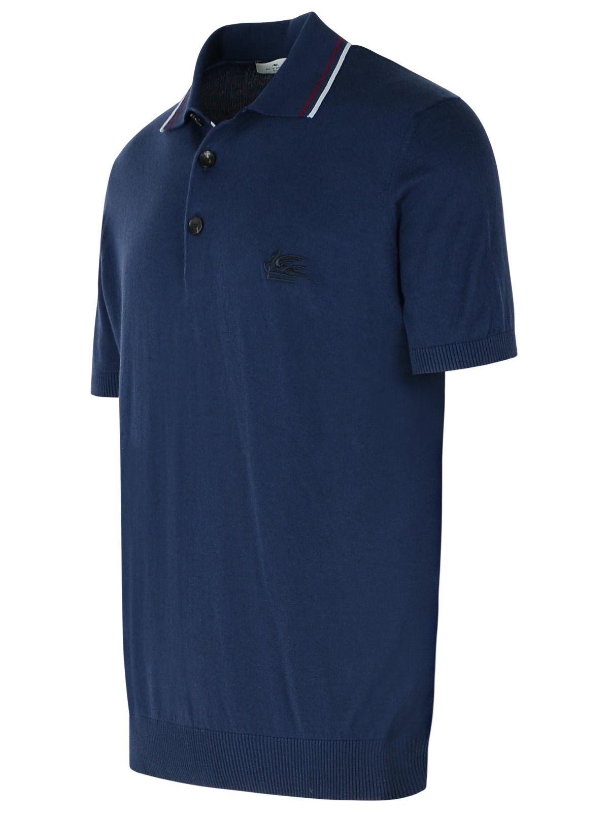 Etro Navy Cotton Polo Shirt Men