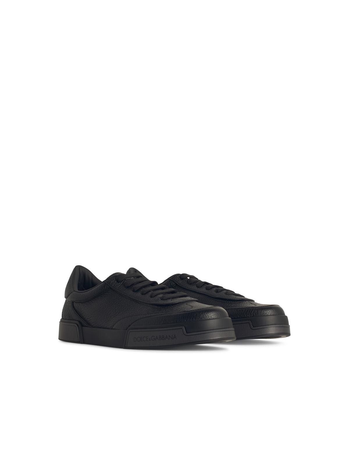 Dolce & Gabbana 'Portofino' Black Leather Sneakers Men
