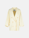 Max Mara 'Teddy Crop' White Wool Blend Coat Women