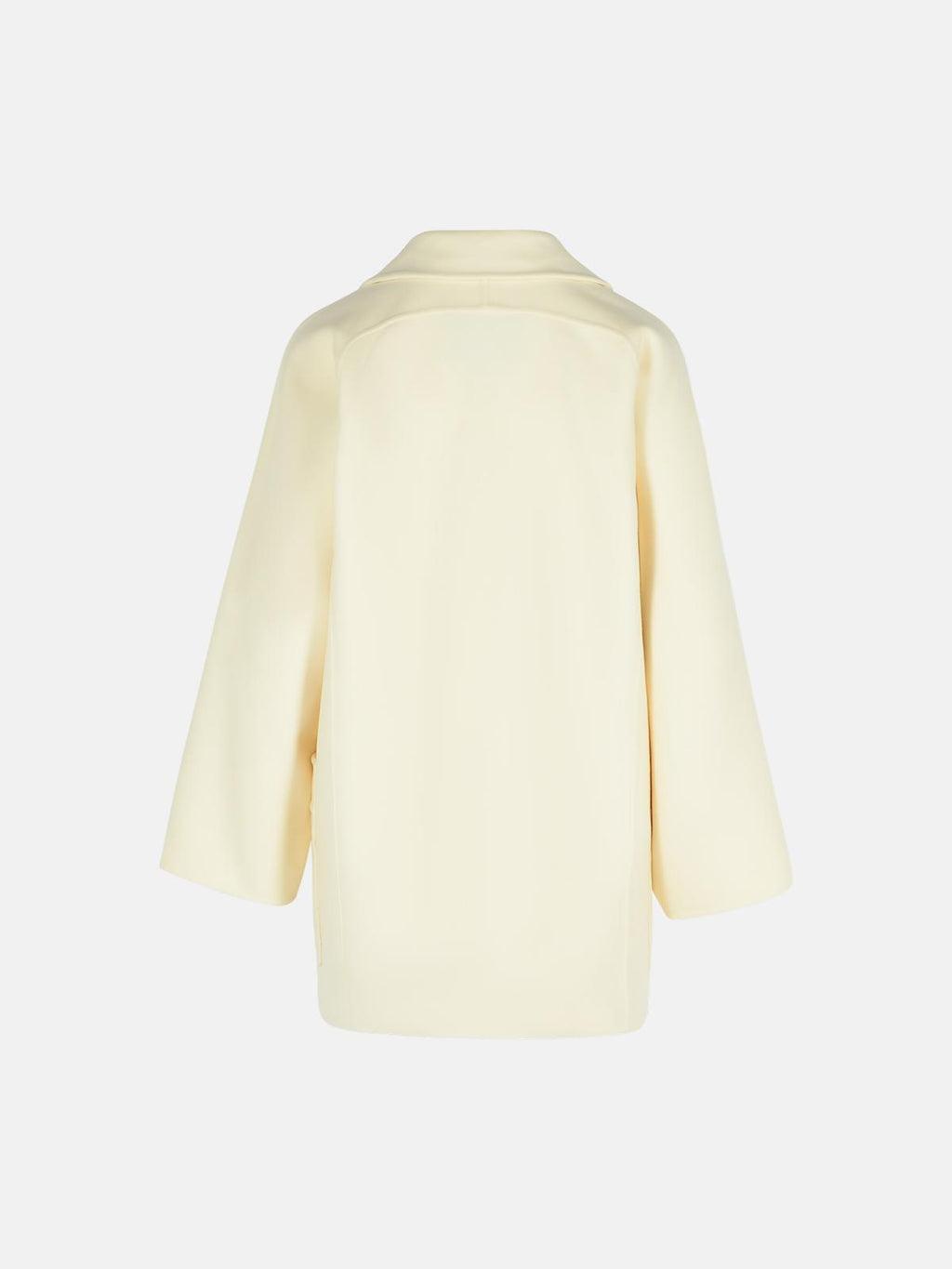 Max Mara 'Teddy Crop' White Wool Blend Coat Women