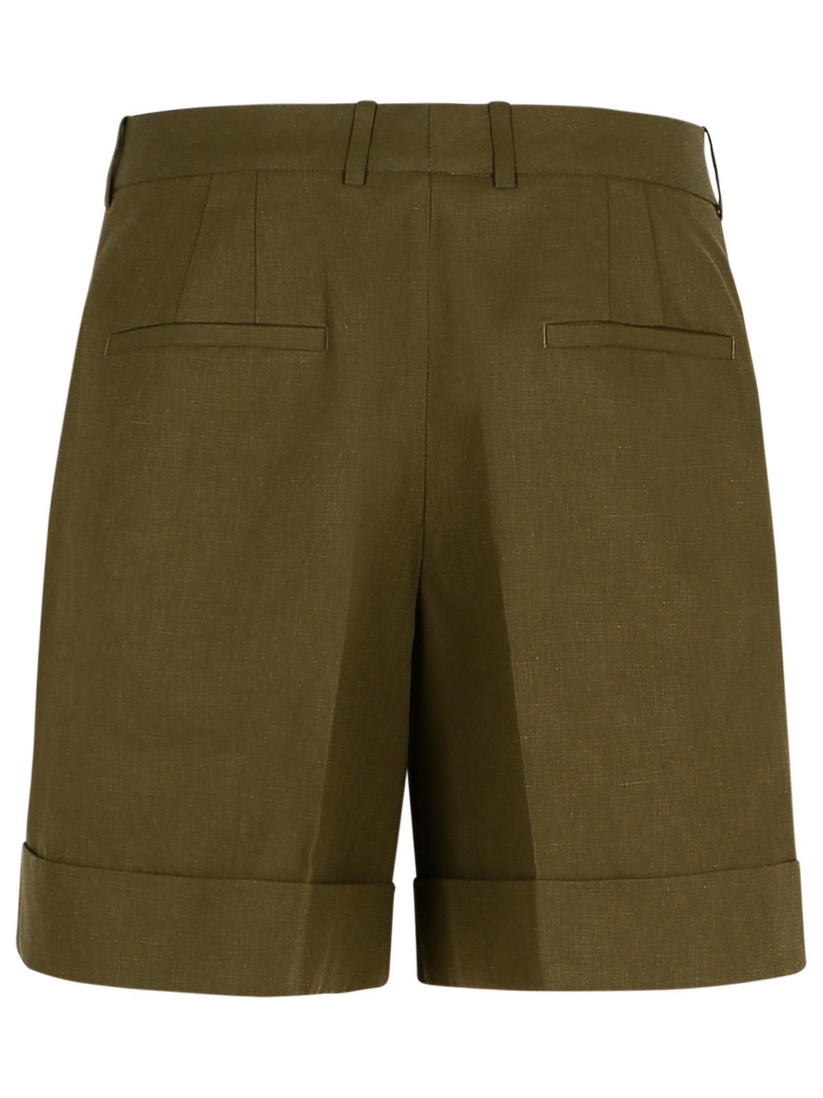 Jil Sander Green Linen Shorts Women
