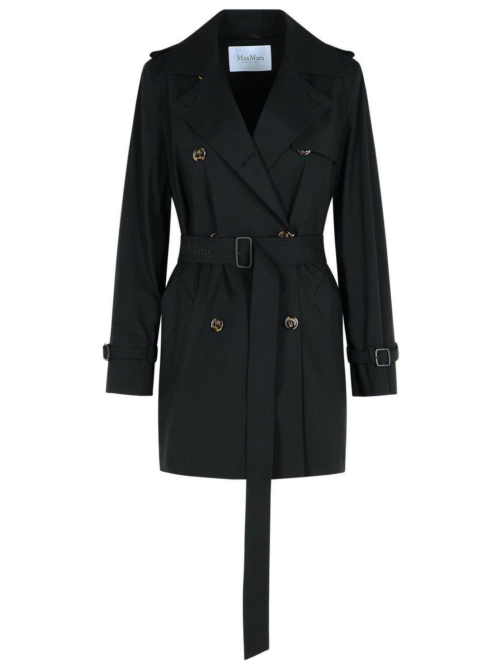 Max Mara 'Landa' Black Cotton Trench Coat Women