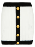 Balmain Mini Skirt In White Viscose Blend Women