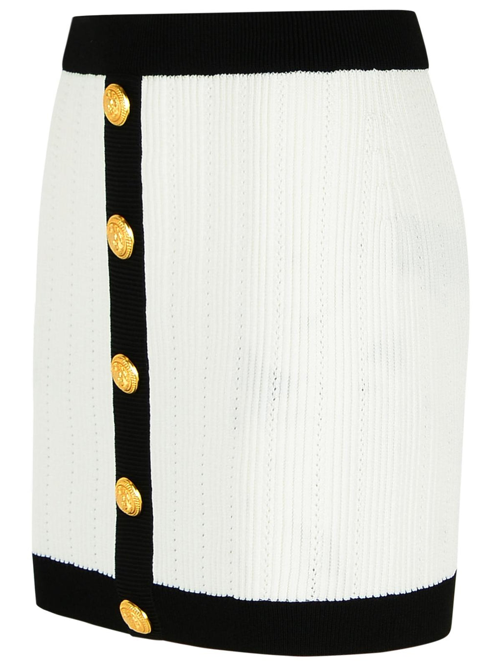 Balmain Mini Skirt In White Viscose Blend Women