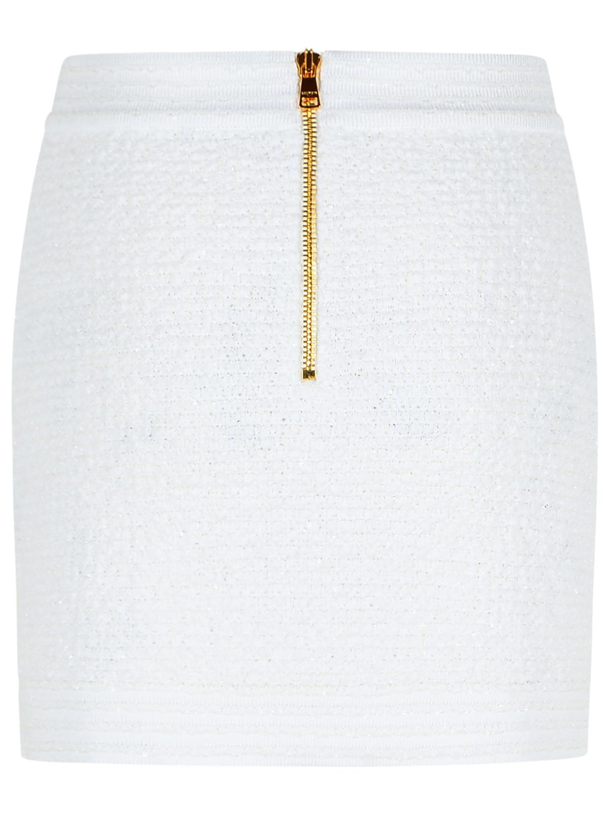 Balmain White Cotton Blend Miniskirt Women