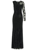 Self Portrait 'Rhinestone' Black Polyester Dress Women
