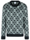 Casablanca Black Mohair Blend Monogrammed Sweater Men