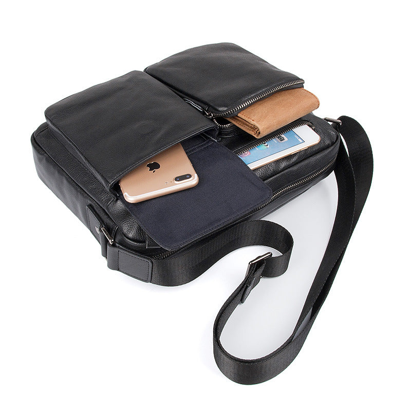 Top Grain Genuine Leather Mens Briefcase Business Messenger Bag New Fashion Crossbody Shoulder Bag 1044