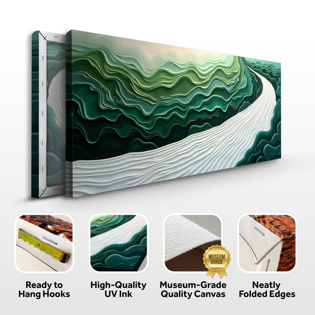 Green Rivers Abstract Wall Art III