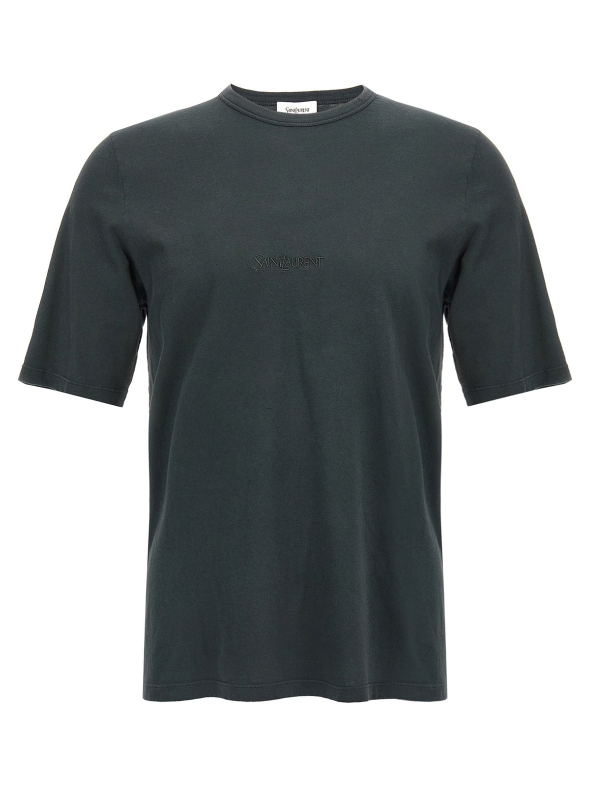 Saint Laurent Men Logo Embroidery T-Shirt