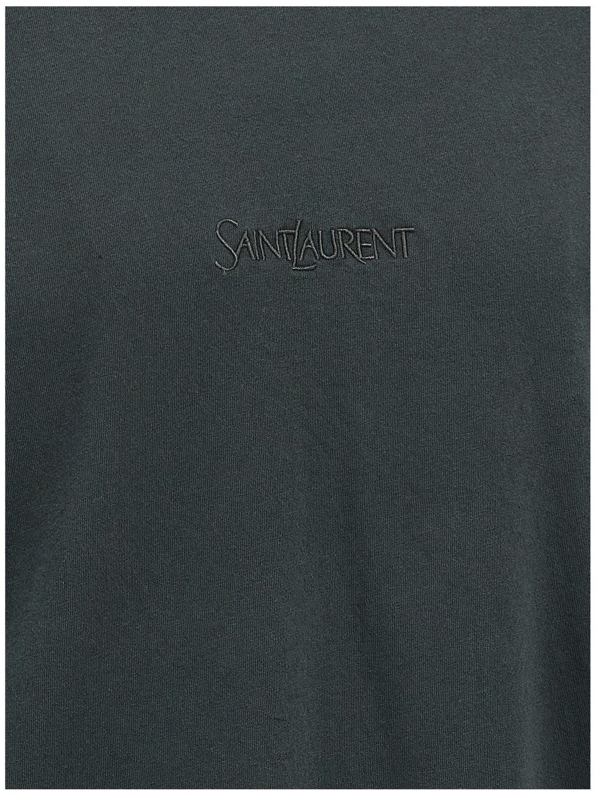 Saint Laurent Men Logo Embroidery T-Shirt