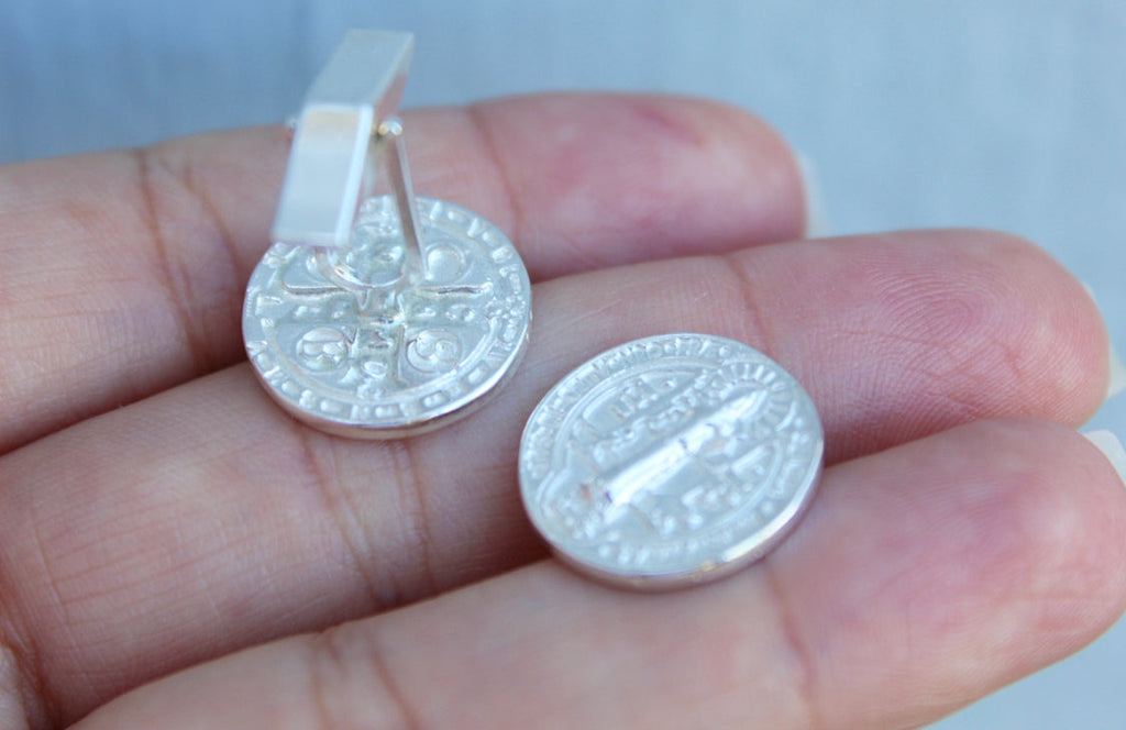 St. Benedict Cufflinks in Silver